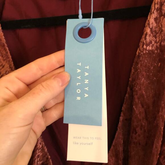 NWT Tanya Taylor Laureen Pink Velvet Maxi Dress - Picture 7 of 8